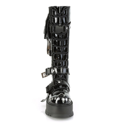 SLACKER-260 2" PF Lace-Up Knee High Boot, Back Metal Zip