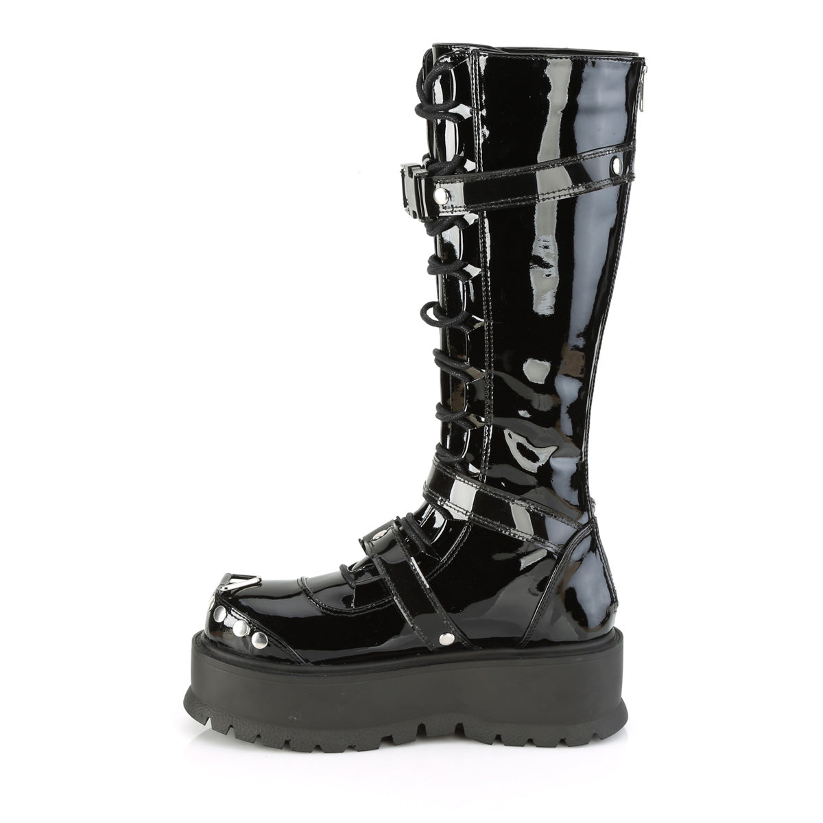 SLACKER-260 2" PF Lace-Up Knee High Boot, Back Metal Zip