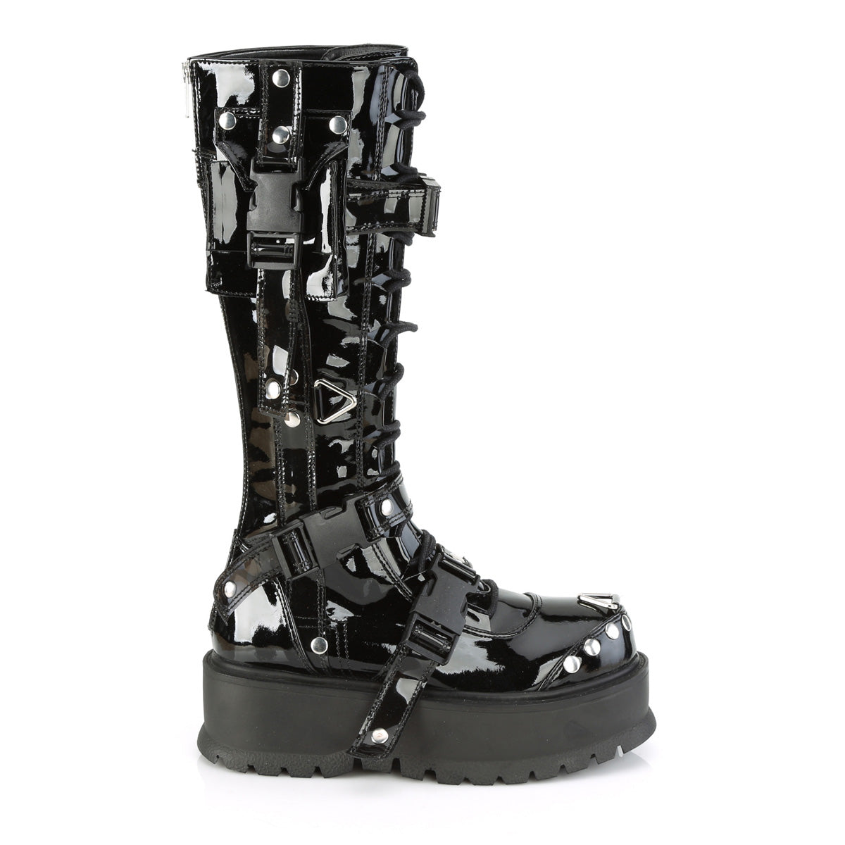 SLACKER-260 2" PF Lace-Up Knee High Boot, Back Metal Zip