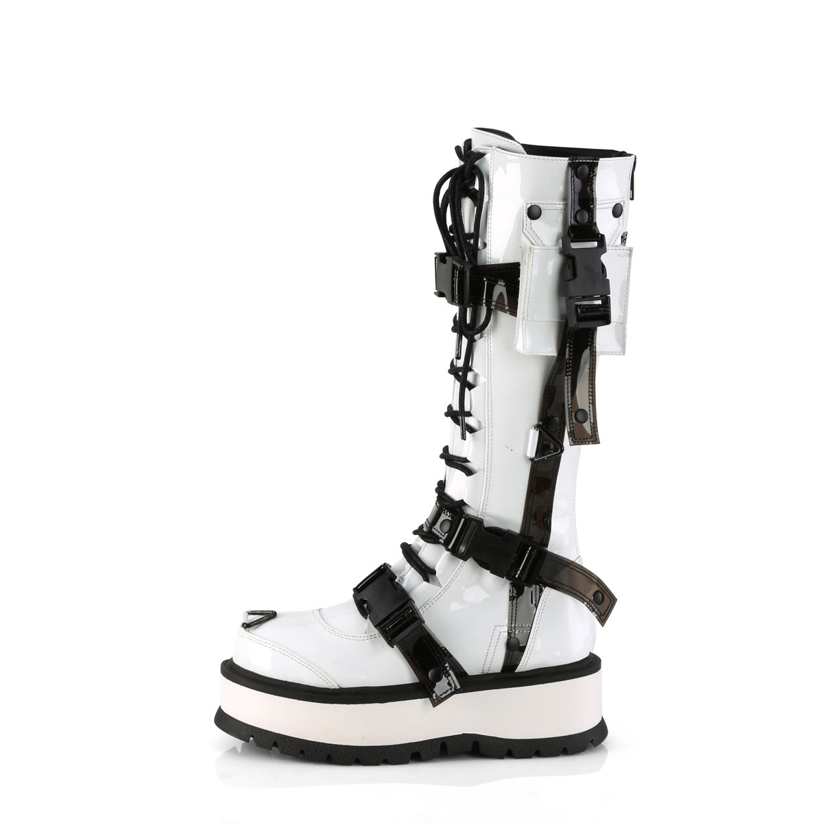 SLACKER-260 2" PF Lace-Up Knee High Boot, Back Metal Zip