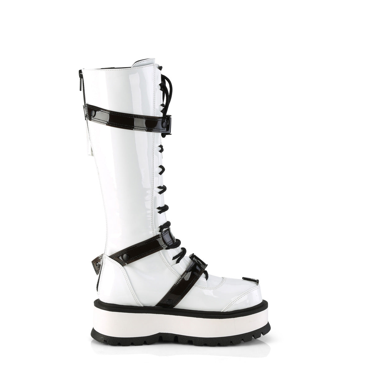 SLACKER-260 *2" PF Lace-Up Knee High Boot, Back Metal Zip