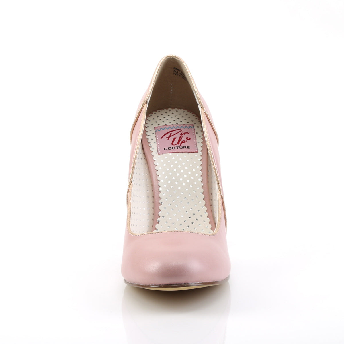 SMITTEN-04 *4" Heel Pump W/ Wavy Gold Trim Topline