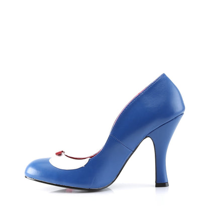 SMITTEN-05 *4" Heel Two-Tone Pump W/ Peter Pan Collar & Mini Bow