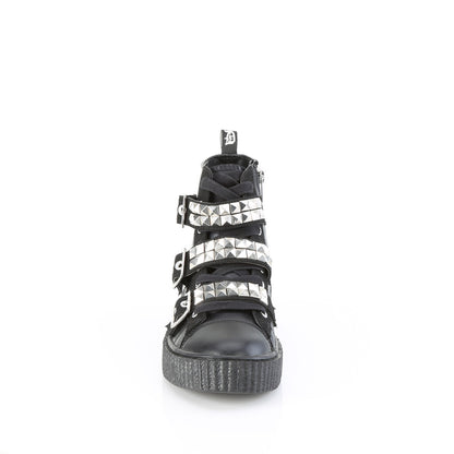 SNEEKER-225 *1 1/2"PF Round Toe Lace-Up Front High Top Creeper Sneaker