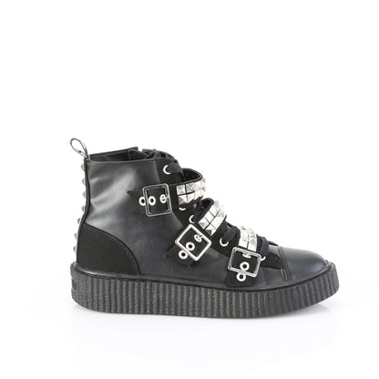 SNEEKER-225 *1 1/2"PF Round Toe Lace-Up Front High Top Creeper Sneaker