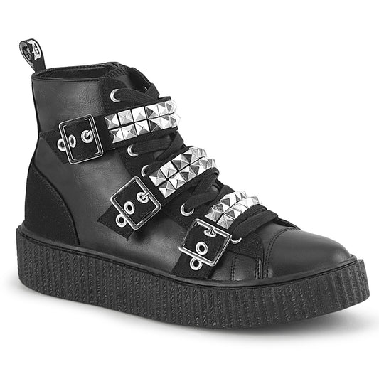SNEEKER-225 *1 1/2"PF Round Toe Lace-Up Front High Top Creeper Sneaker