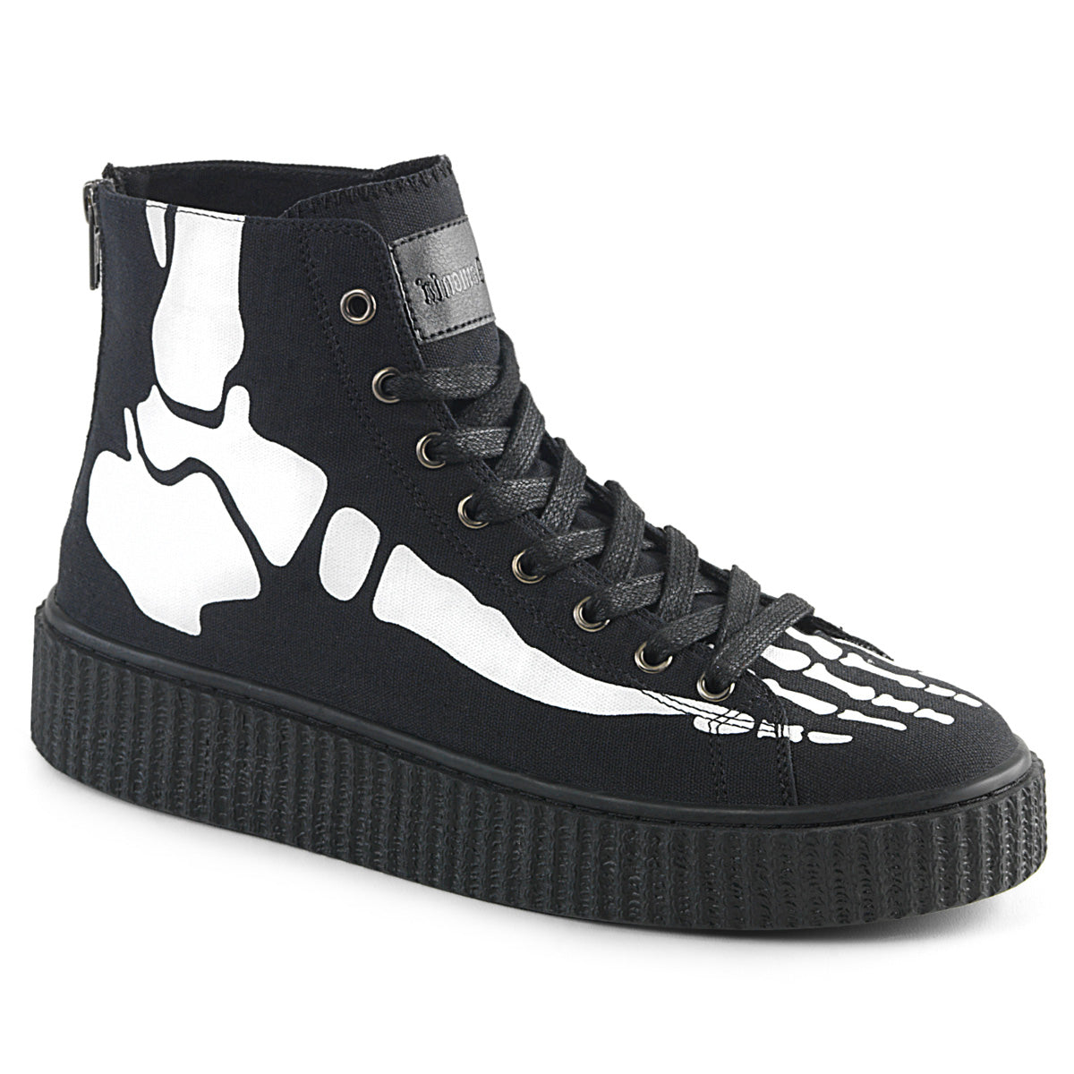 SNEEKER-252 1 1/2"PF Round Toe Lace-Up Front High Top Creeper Sneaker,
