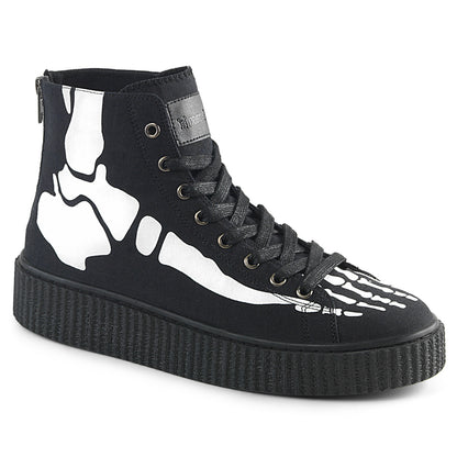 SNEEKER-252 1 1/2"PF Round Toe Lace-Up Front High Top Creeper Sneaker,