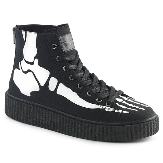SNEEKER-252 1 1/2"PF Round Toe Lace-Up Front High Top Creeper Sneaker,