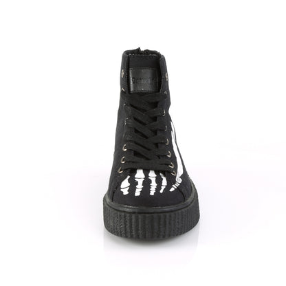 SNEEKER-252 1 1/2"PF Round Toe Lace-Up Front High Top Creeper Sneaker,