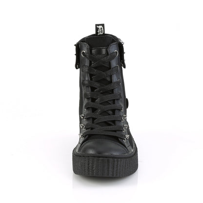 SNEEKER-266 1 1/2" PF Round Toe Lace-Up Front High Top Creeper Sneaker
