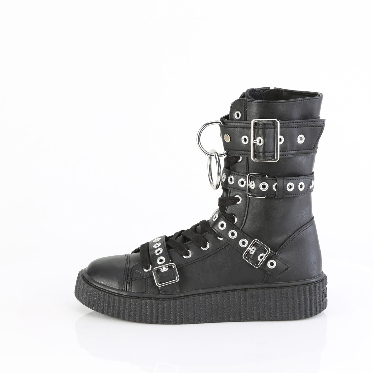 SNEEKER-320 *1 1/2"PF Round Toe Lace Up Front Calf High Creeper Sneaker