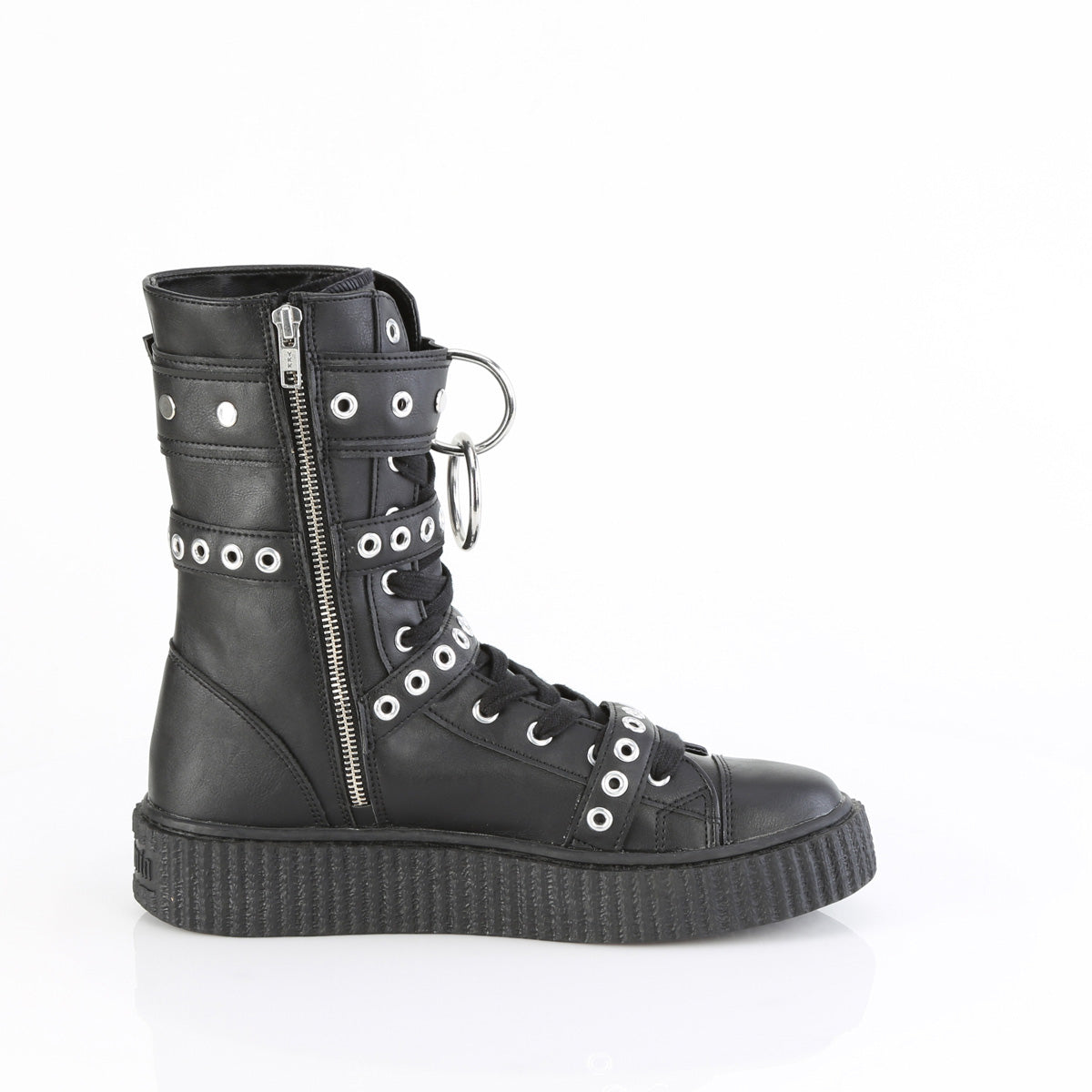 SNEEKER-320 *1 1/2"PF Round Toe Lace Up Front Calf High Creeper Sneaker