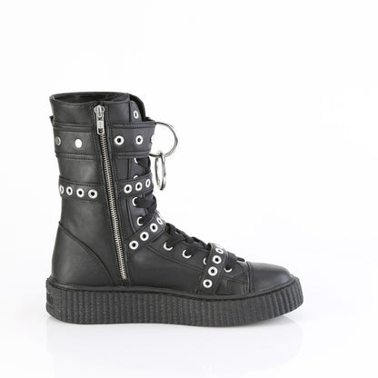 SNEEKER-320 *1 1/2"PF Round Toe Lace Up Front Calf High Creeper Sneaker
