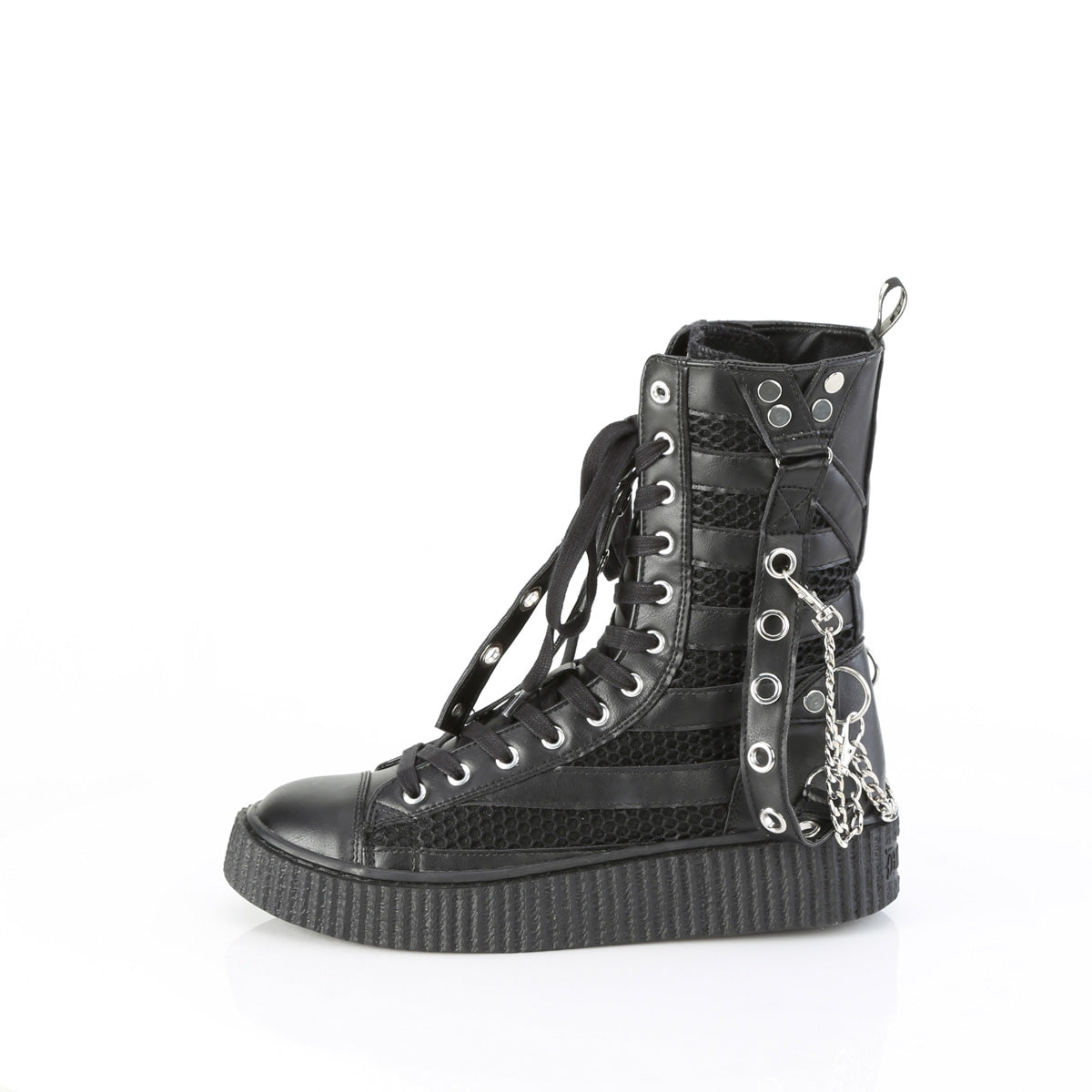 SNEEKER-325 1 1/2"PF Round Toe Lace Up Front Calf High Creeper Sneaker