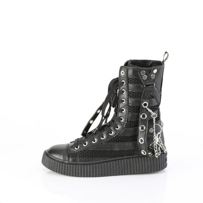 SNEEKER-325 1 1/2"PF Round Toe Lace Up Front Calf High Creeper Sneaker