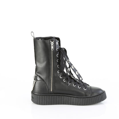 SNEEKER-325 1 1/2"PF Round Toe Lace Up Front Calf High Creeper Sneaker