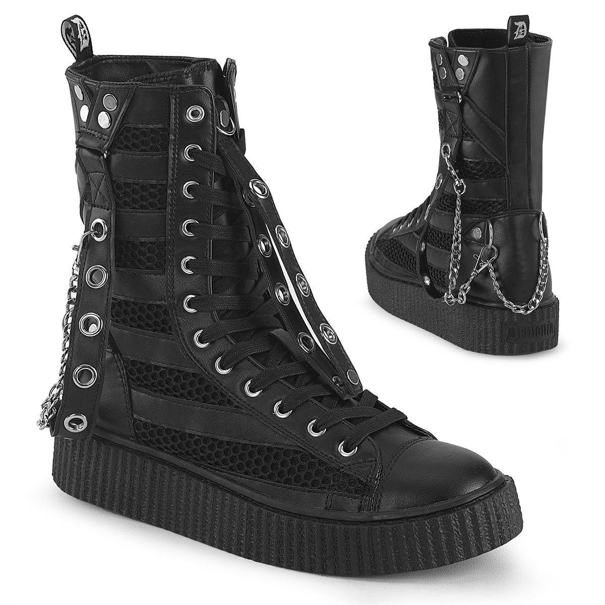 SNEEKER-325 1 1/2"PF Round Toe Lace Up Front Calf High Creeper Sneaker