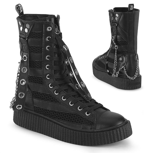 SNEEKER-325 1 1/2"PF Round Toe Lace Up Front Calf High Creeper Sneaker