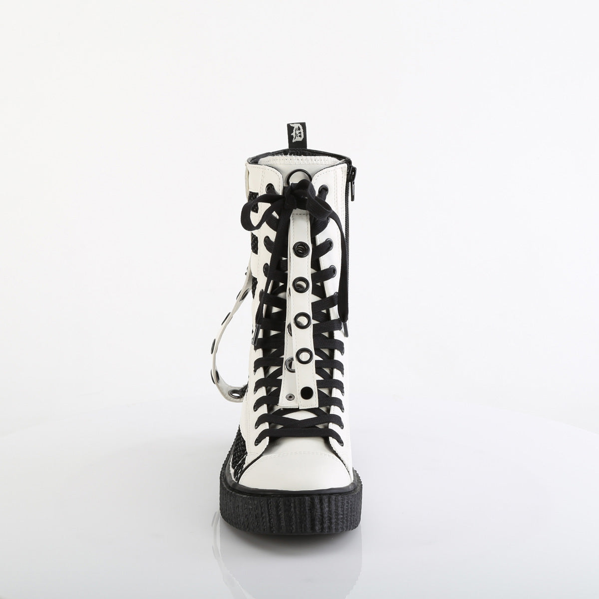 SNEEKER-325 1 1/2"PF Round Toe Lace Up Front Calf High Creeper Sneaker
