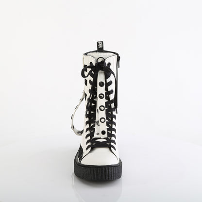 SNEEKER-325 1 1/2"PF Round Toe Lace Up Front Calf High Creeper Sneaker