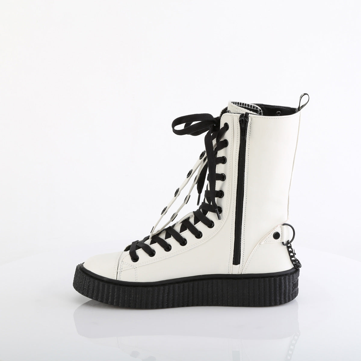 SNEEKER-325 1 1/2"PF Round Toe Lace Up Front Calf High Creeper Sneaker