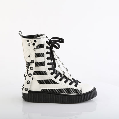 SNEEKER-325 1 1/2"PF Round Toe Lace Up Front Calf High Creeper Sneaker