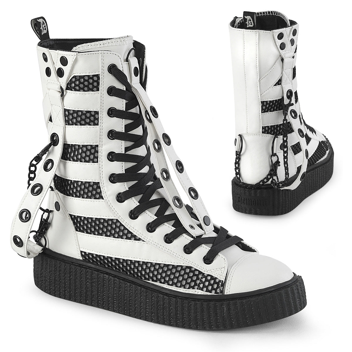 SNEEKER-325 1 1/2"PF Round Toe Lace Up Front Calf High Creeper Sneaker