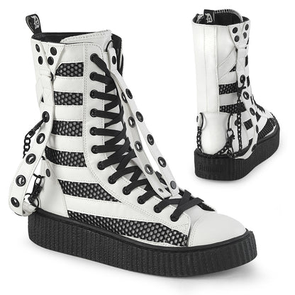 SNEEKER-325 1 1/2"PF Round Toe Lace Up Front Calf High Creeper Sneaker