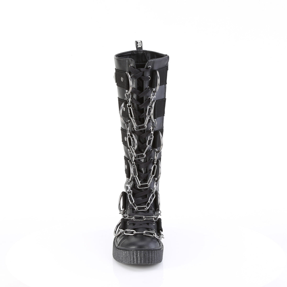 SNEEKER-405 1 1/2"PF Round Toe Lace Up Front Knee High Creeper Sneaker