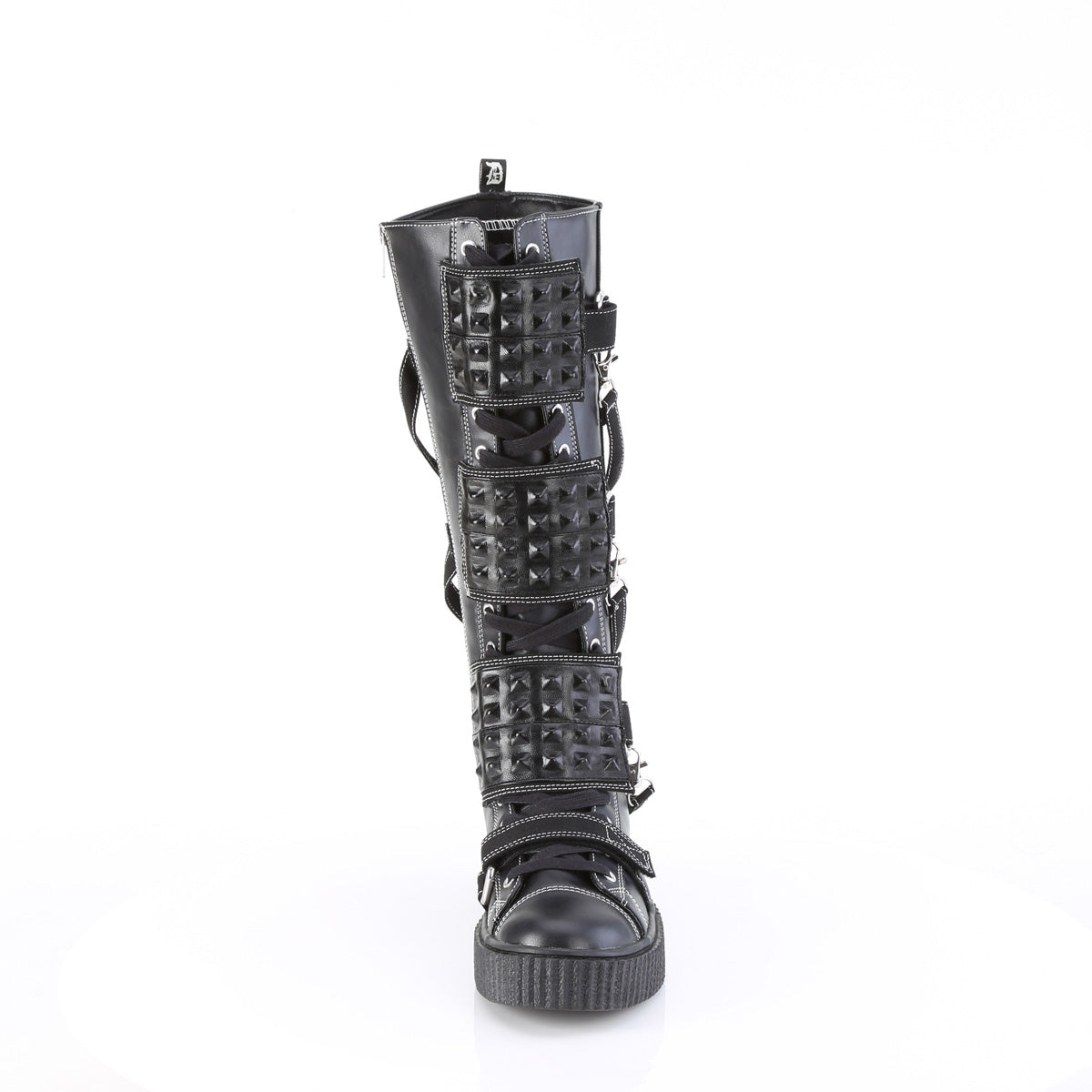 SNEEKER-410 *1 1/2"PF Round Toe Lace-Up Front Knee High Creeper Sneaker
