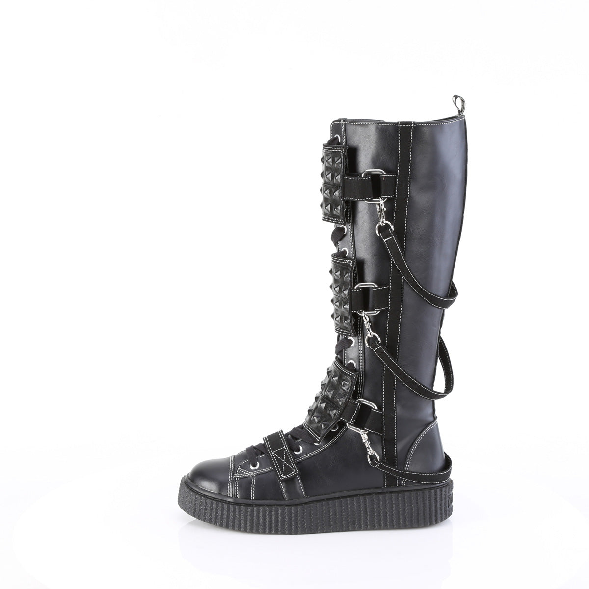 SNEEKER-410 *1 1/2"PF Round Toe Lace-Up Front Knee High Creeper Sneaker