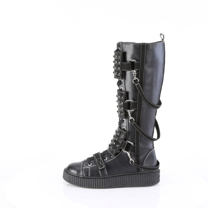 SNEEKER-410 *1 1/2"PF Round Toe Lace-Up Front Knee High Creeper Sneaker