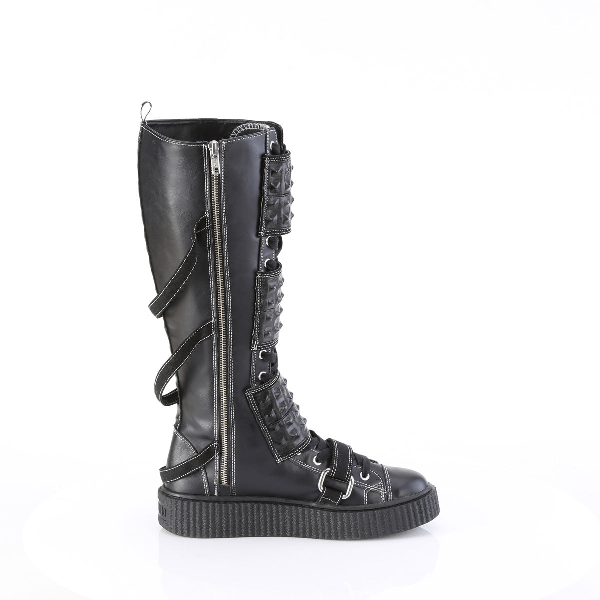 SNEEKER-410 *1 1/2"PF Round Toe Lace-Up Front Knee High Creeper Sneaker