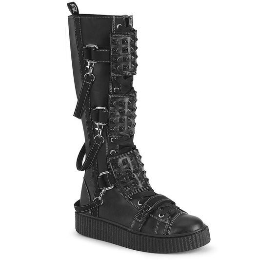 SNEEKER-410 *1 1/2"PF Round Toe Lace-Up Front Knee High Creeper Sneaker