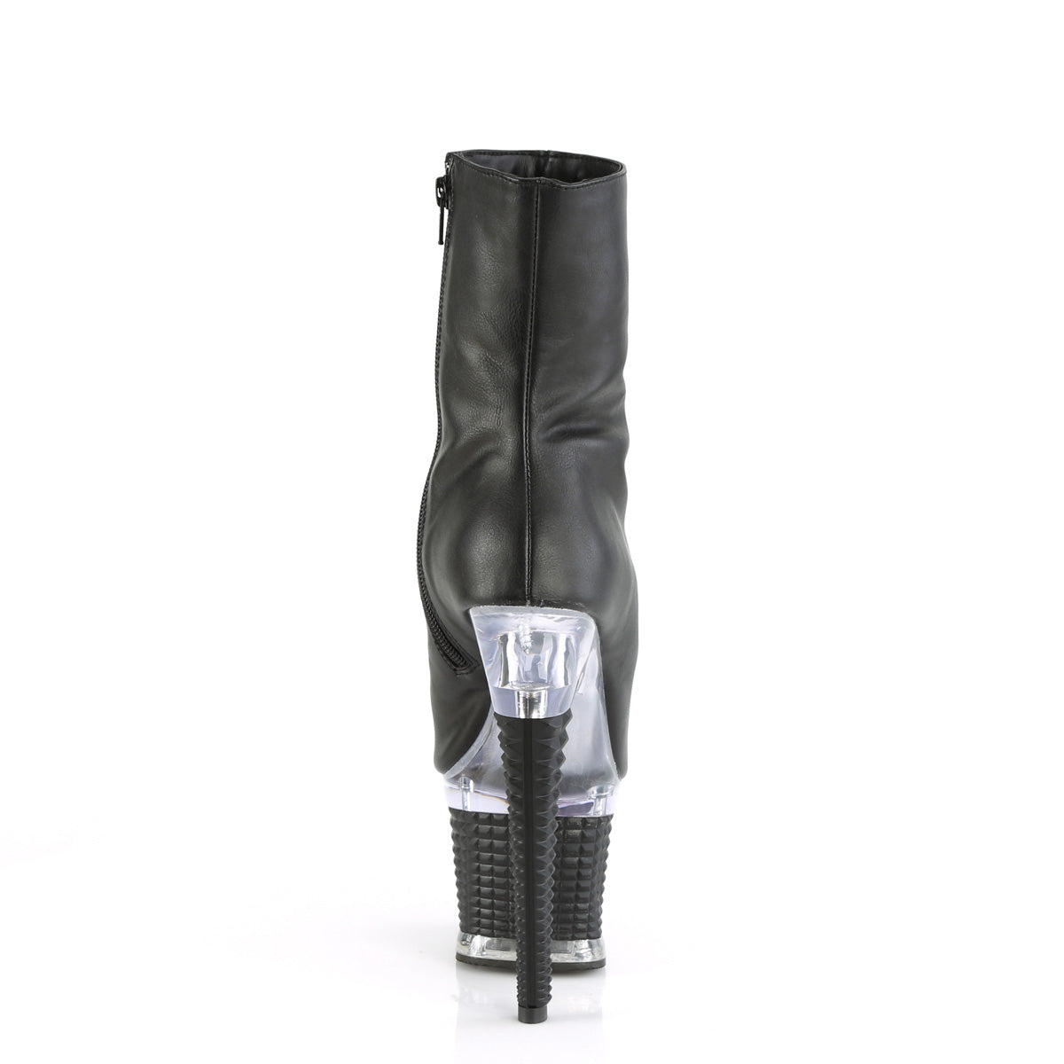 SPECTATOR-1012 *7" Heel, 3" Textured PF Peep Toe Ankle Boot, Side Zip