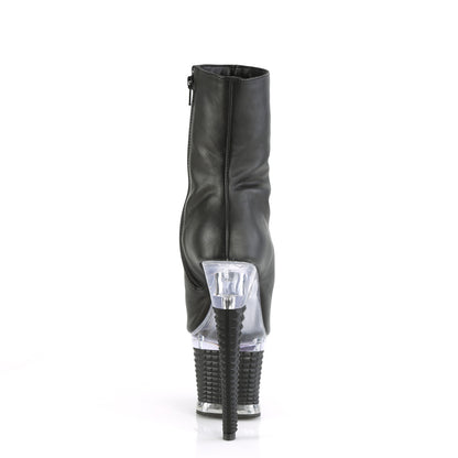 SPECTATOR-1012 *7" Heel, 3" Textured PF Peep Toe Ankle Boot, Side Zip