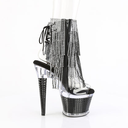 SPECTATOR-1017RSF 7" Heel, 3" PF 4-Layer Fringe Ankle Boot, Side Zip