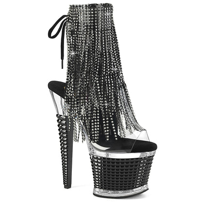 SPECTATOR-1017RSF 7" Heel, 3" PF 4-Layer Fringe Ankle Boot, Side Zip