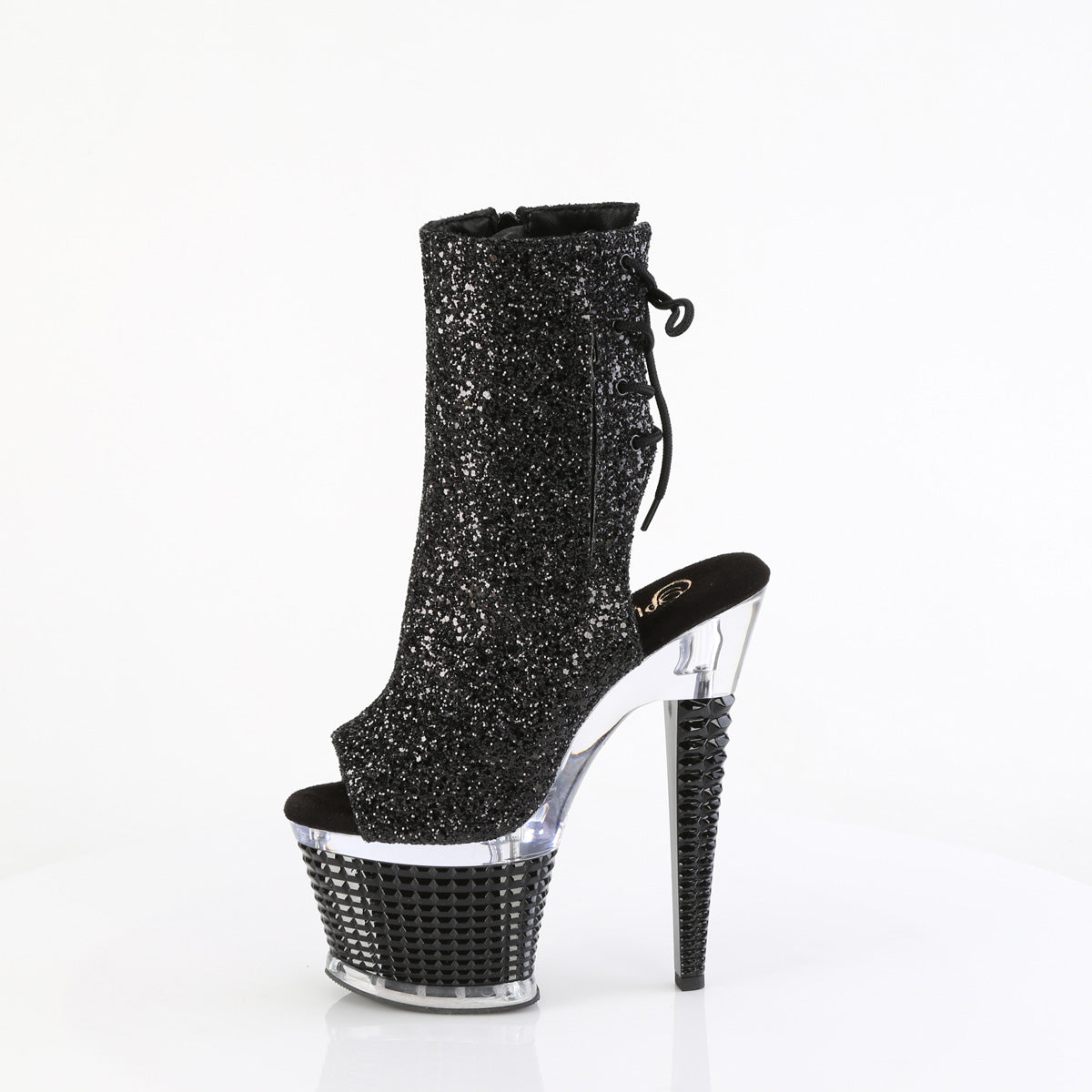 SPECTATOR-1018G *7" Heel, 3" Textured PF Open Toe/Heel Ankle Boot, Side Zip