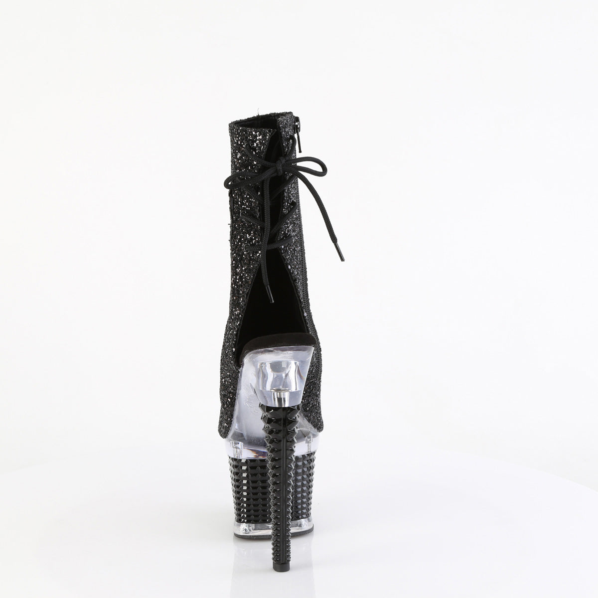 SPECTATOR-1018G *7" Heel, 3" Textured PF Open Toe/Heel Ankle Boot, Side Zip