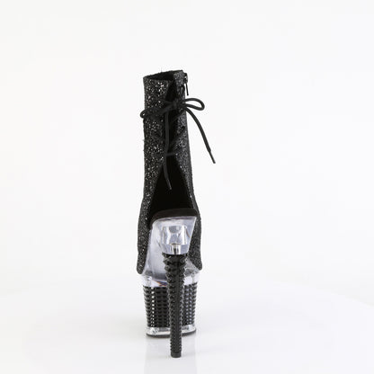 SPECTATOR-1018G *7" Heel, 3" Textured PF Open Toe/Heel Ankle Boot, Side Zip