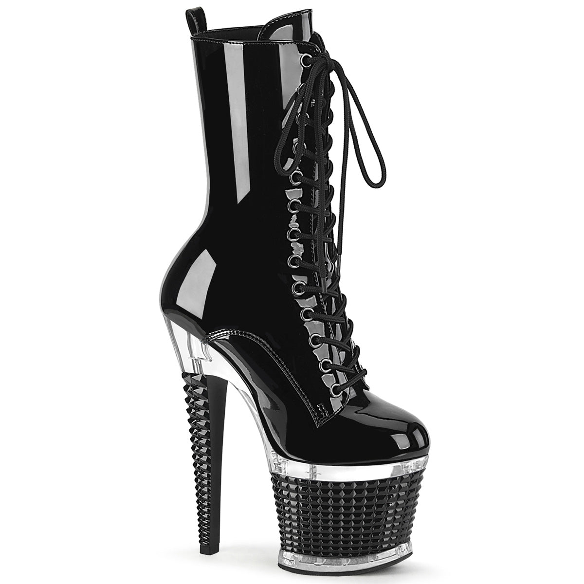 SPECTATOR-1040 *7" Heel, 3" Textured PF Lace-Up Front Ankle Boot, Side Zip