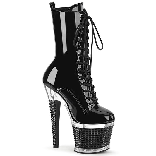 SPECTATOR-1040 *7" Heel, 3" Textured PF Lace-Up Front Ankle Boot, Side Zip