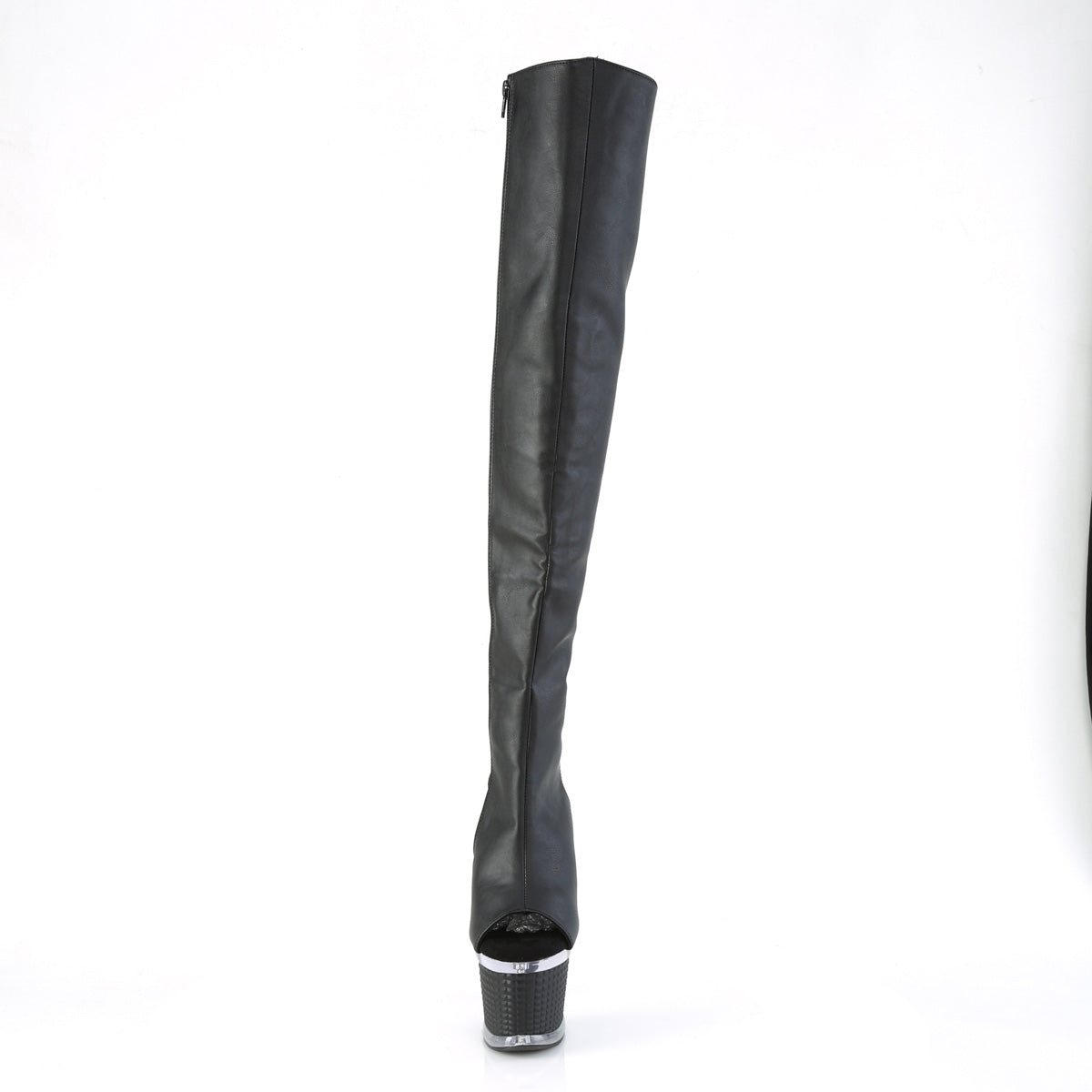 SPECTATOR-3019 7" Heel, 3" Textured PF Over-The-Knee Boot, Side Zip
