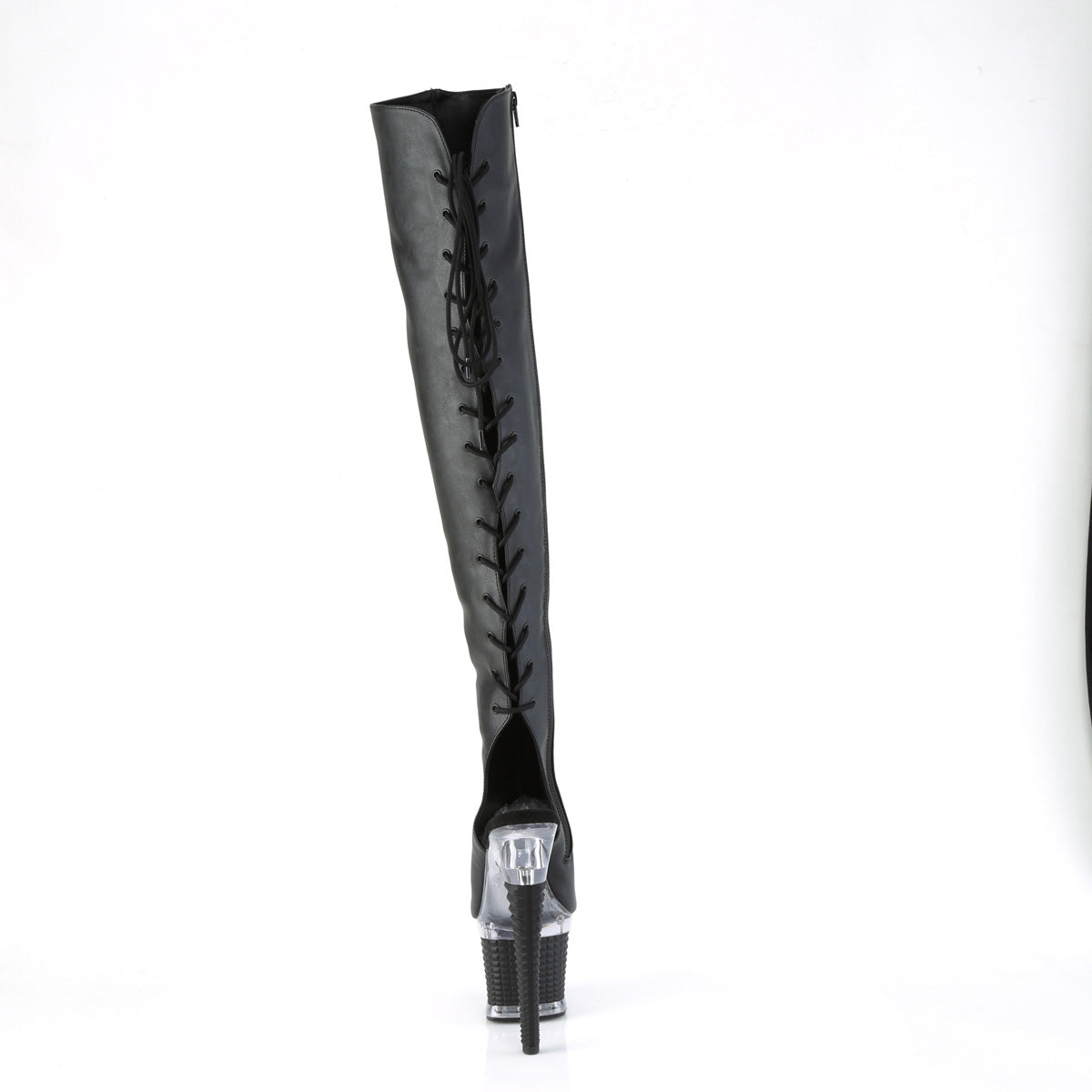 SPECTATOR-3019 7" Heel, 3" Textured PF Over-The-Knee Boot, Side Zip