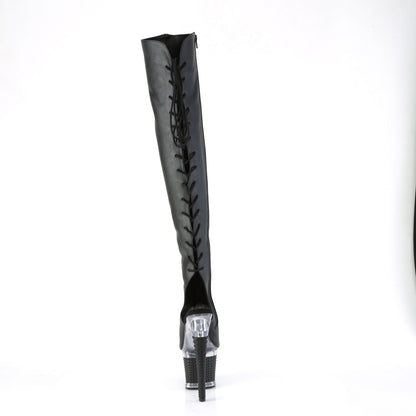 SPECTATOR-3019 7" Heel, 3" Textured PF Over-The-Knee Boot, Side Zip