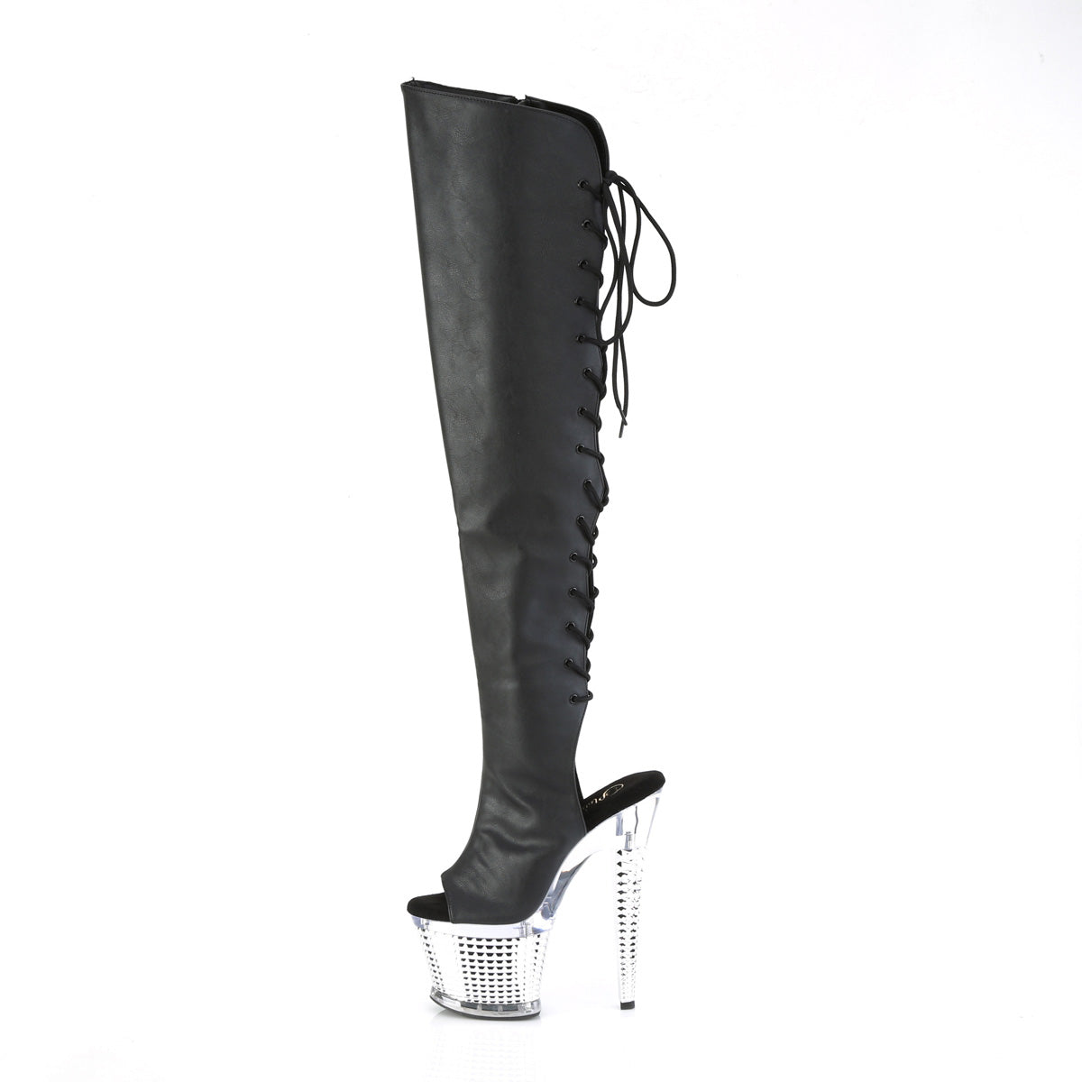 SPECTATOR-3019 7" Heel, 3" Textured PF Over-The-Knee Boot, Side Zip