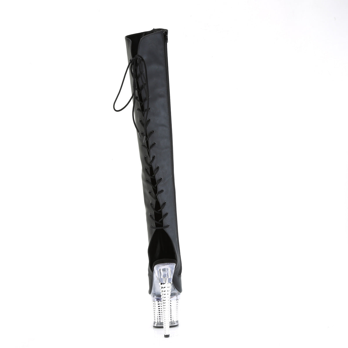 SPECTATOR-3019 7" Heel, 3" Textured PF Over-The-Knee Boot, Side Zip