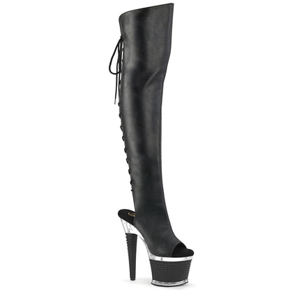 SPECTATOR-3019 7" Heel, 3" Textured PF Over-The-Knee Boot, Side Zip